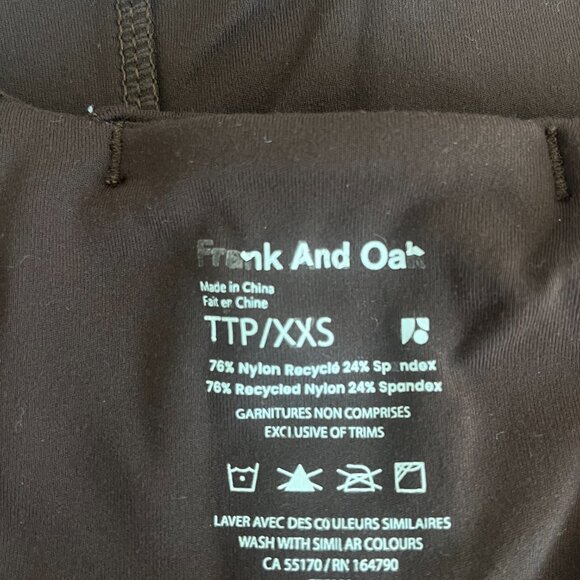 Frank and Oak Athletic Deep Mocha Brown Crop Top with Built in Bra - Picture 3 of 3